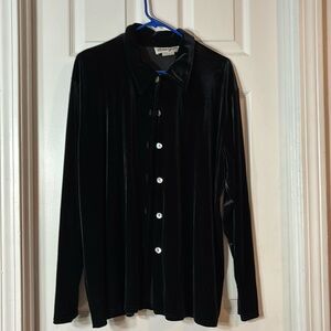 Christine Gerard black velvet shirt/jacket, size 3x